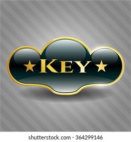 Key gold shiny emblem