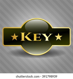 Key golden emblem or badge