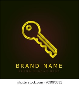 Key golden metallic logo