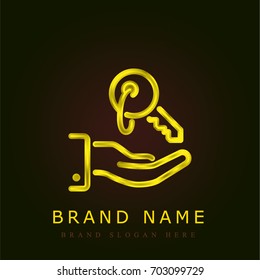 Key golden metallic logo