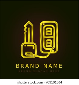 Key golden metallic logo