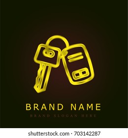 Key golden metallic logo
