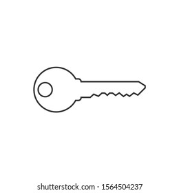 Key graphic icon. Key from the lock sign isolated on white background. Vector illustration