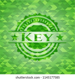 Key green mosaic emblem