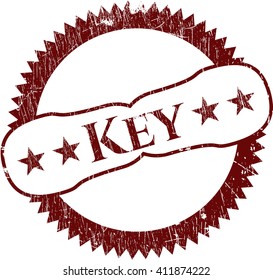 Key grunge style stamp