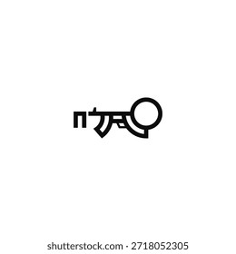 Concepto de idea de logotipo de pistola clave.