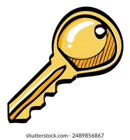 Key-Halbton-Symbol handgezeichnete Farbe Vektorillustration