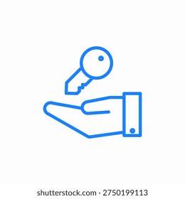 key hand getting key owning house icon sign vector