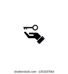 key and hand icon symbol