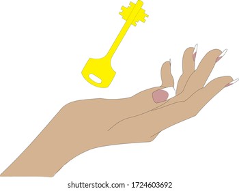 key in hand representing that creativity is the key and the information is the key for suckses