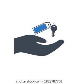 key handover icon. car rent, car key handover icon.