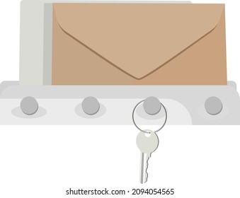 Key hanger, illustration, vector on a white background.