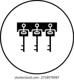 Ícone de vetor do Hanger de Chaves. Pode ser usado para impressão, aplicativos móveis e da Web.
