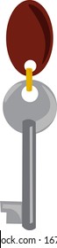 Key hanging, illustration, vector on white background.
