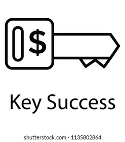 
Key having dollar sign, symbolising key to success
