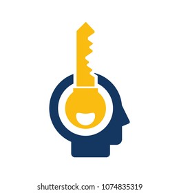 Key Head Logo Icon Design