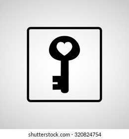 key of heart icon great for any use. Vector EPS10.
