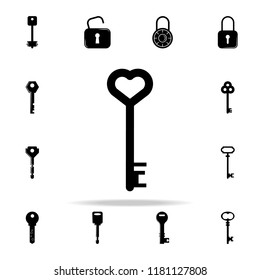 key with heart icon. lock and keys icons universal set for web and mobile