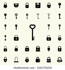 key with heart icon. lock and keys icons universal set for web and mobile