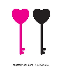 Key heart icon vector