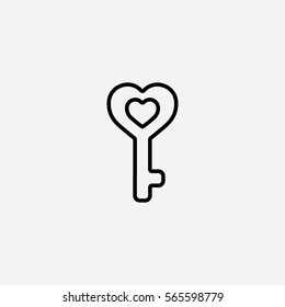 key heart line icon