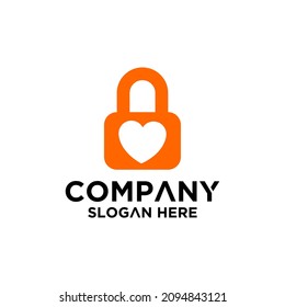 key heart logo design template icon