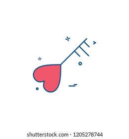 key heart love icon vector design