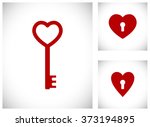 key in heart shape icon