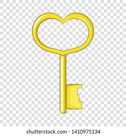 Key in heart shape icon. Cartoon illustration of key in heart shape vector icon for web design