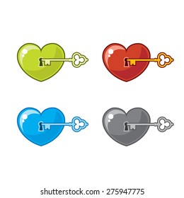 Key to heart. Sign of the heart of the castle. Valentine's Day