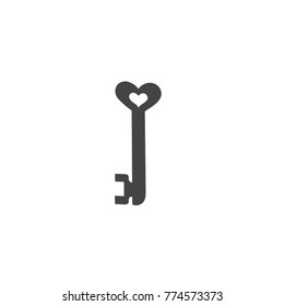 Key with heart vector illustration