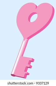 Key from heart. Vector illustration.