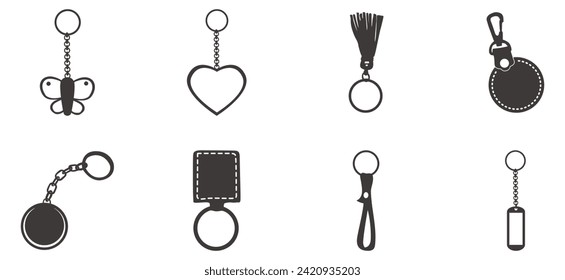 Key holder silhouette. A set of key holders in Black color.