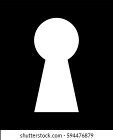 Key hole background vector. Keyhole silhouette illustration. Lock home door. Security symbol. Protect property.