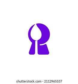 Key Hole Brush Logo Vector Illustration on White Background