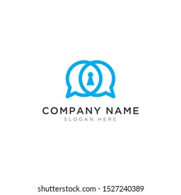Key hole with chat abstract Logo Template Design Vector, Emblem, Design Concept, Creative Symbol, Icon