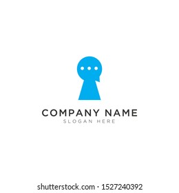 Key hole with chat abstract Logo Template Design Vector, Emblem, Design Concept, Creative Symbol, Icon