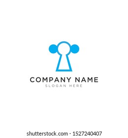Key hole with chat abstract Logo Template Design Vector, Emblem, Design Concept, Creative Symbol, Icon
