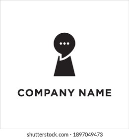 Key Hole Chat Abstract Logo Template Stock Vector