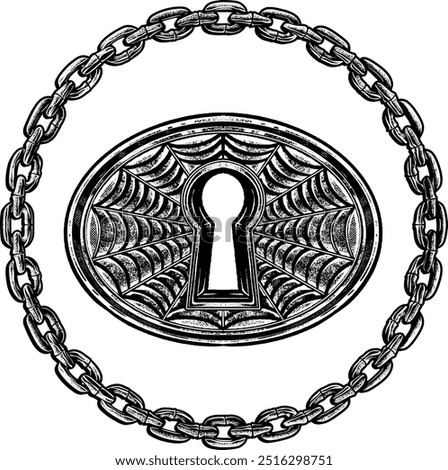 Key hole with circle chain good for your tshirt deign 