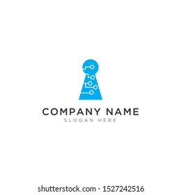 Key hole and data technology abstract Logo Template Design Vector, Emblem, Design Concept, Creative Symbol, Icon