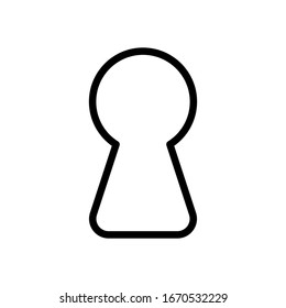 Key Hole Of Door Or Lock, Outline Design. Black Icon On White Background