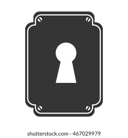key hole door safety security metal open close vector graphic isolated and flat illustration