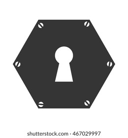 key hole door safety security metal open close vector graphic isolated and flat illustration