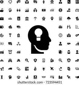 Key hole in head icon. set of filled business icons. can be used for web and mobile.