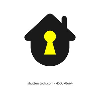 key hole house home residency image vector icon