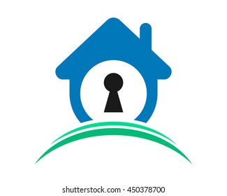key hole house housing home residence residential real estate image vector icon