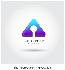 Key Hole House & Triangle Logo Icon Vector Template