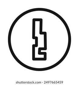 key hole icon Black line art vector