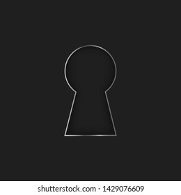 Key hole icon . Black metal keyhole vector illustration.